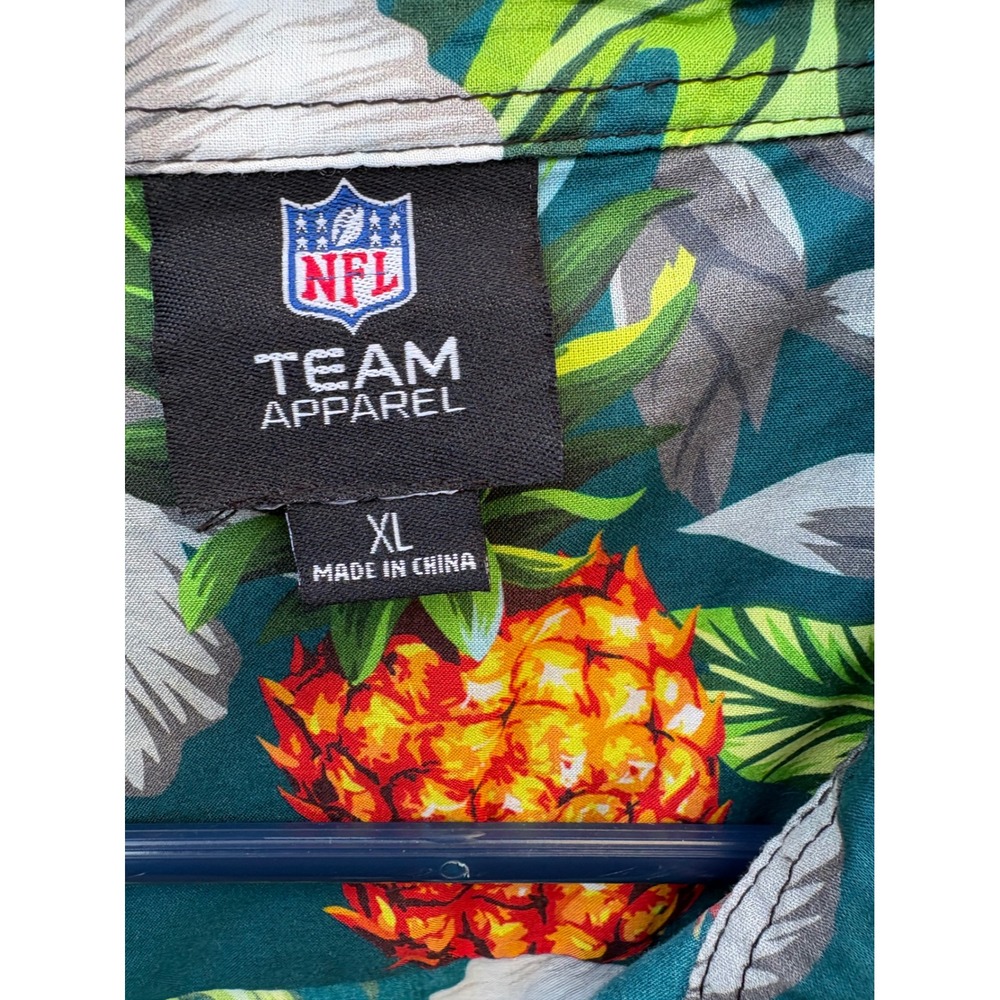 NFL Team Apparel Philadelphia Eagles Tropical Hawaiian Shirt Mens XL Toucan Teal - Picture 2 of 8